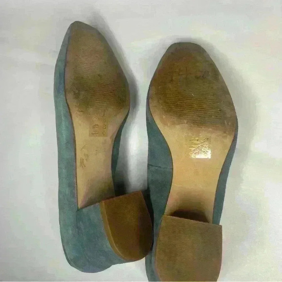 Madewell The Raquel Suede Heel Pump Blue Green Size 7 - Picture 7 of 8